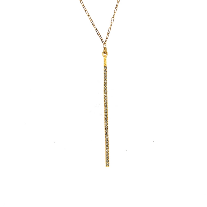 Crystal Stick Necklace in Gold by Rebel Designs