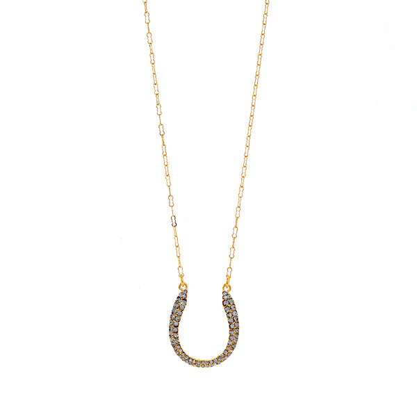 Small Pave Horseshoe Necklace by Rebel Designs
