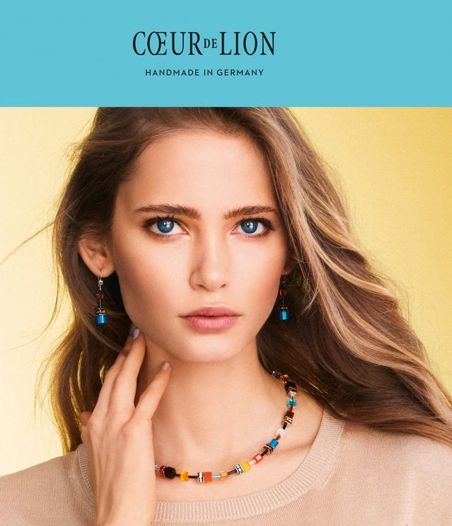Coeur De Lion Brilliant Square Silver Light Blue Necklace 6006100741 |  Contemporary Designer Jewellery