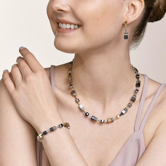 Coeur de Lion Necklace Cat Eye Hematite Gold