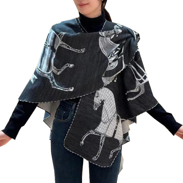 Equestrian Black and White Trotter Reversible Short Loop Wrap
