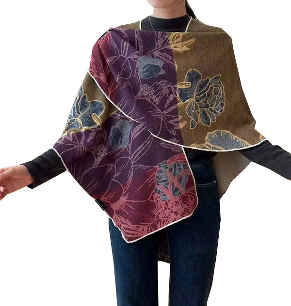 Blue and Yellow Floral Fields Reversible Loop Wrap
