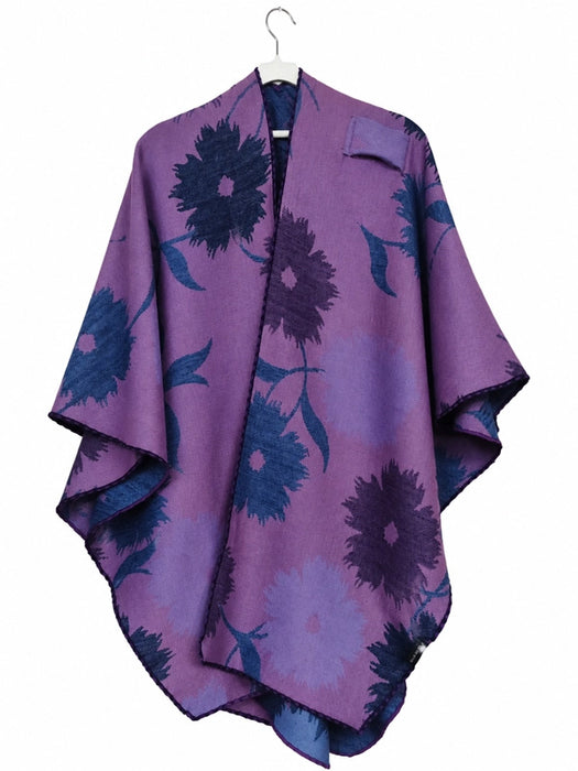 Purple and Blue Sunflowers Reversible Loop Wrap