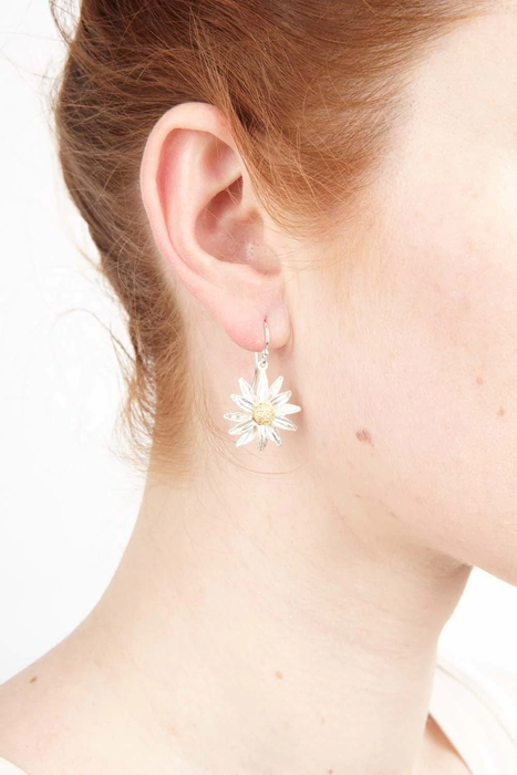 Silver Seasons Daisy Wire Drop Earrings by Michael Michaud