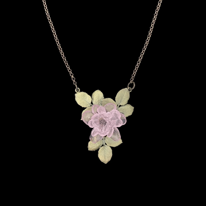 Silver Seasons Blushing Rose Pendant by Michael Michaud