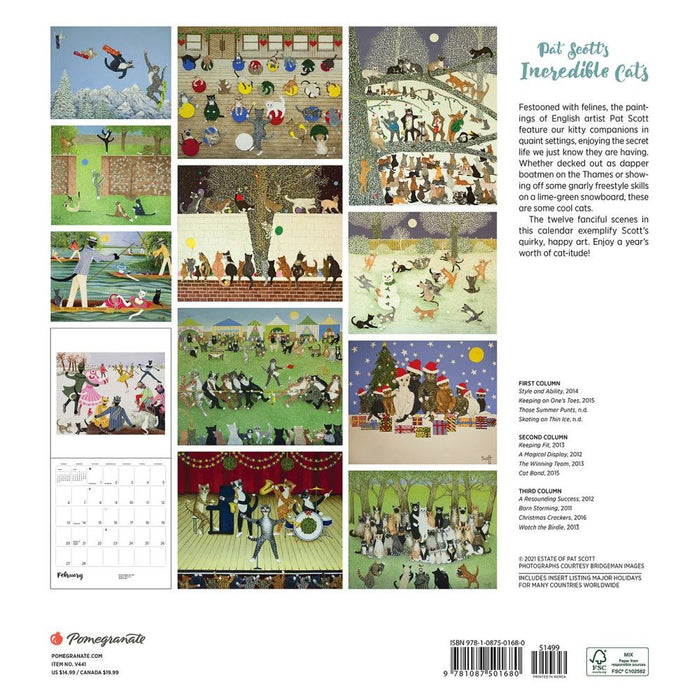 Pat Scott's Incredible Cats 2022 Wall Calendar