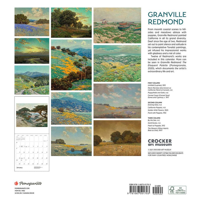 Granville Redmond 2022 Wall Calendar