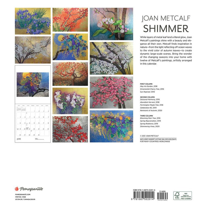 Joan Metcalf: Shimmer 2022 Wall Calendar