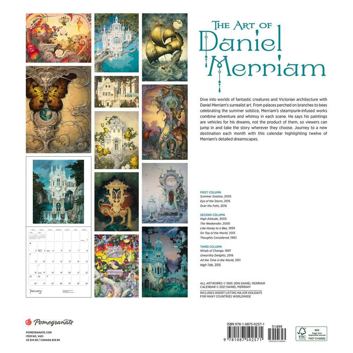 The Art of Daniel Merriam 2022 Wall Calendar