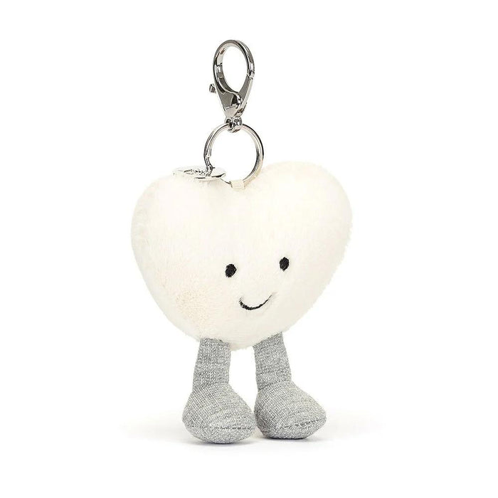 JellyCat Amuseable Cream Heart Bag Charm Plush Toy
