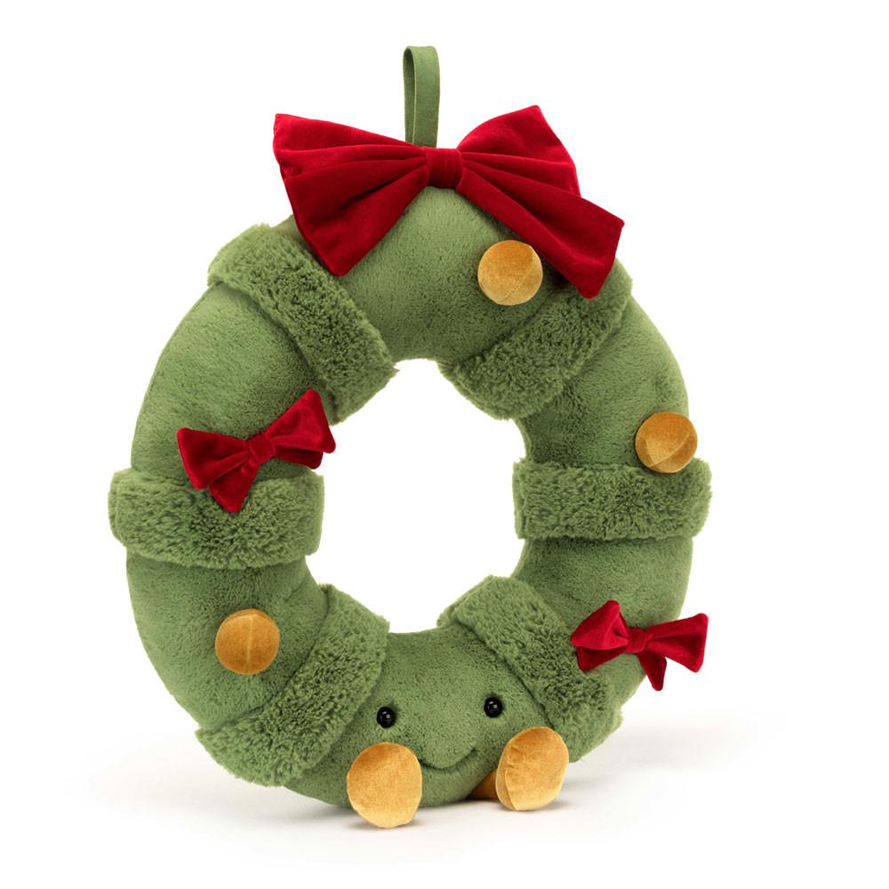 JellyCat Amuseables Decorated Christmas Wreath Plush Toy — Pearl