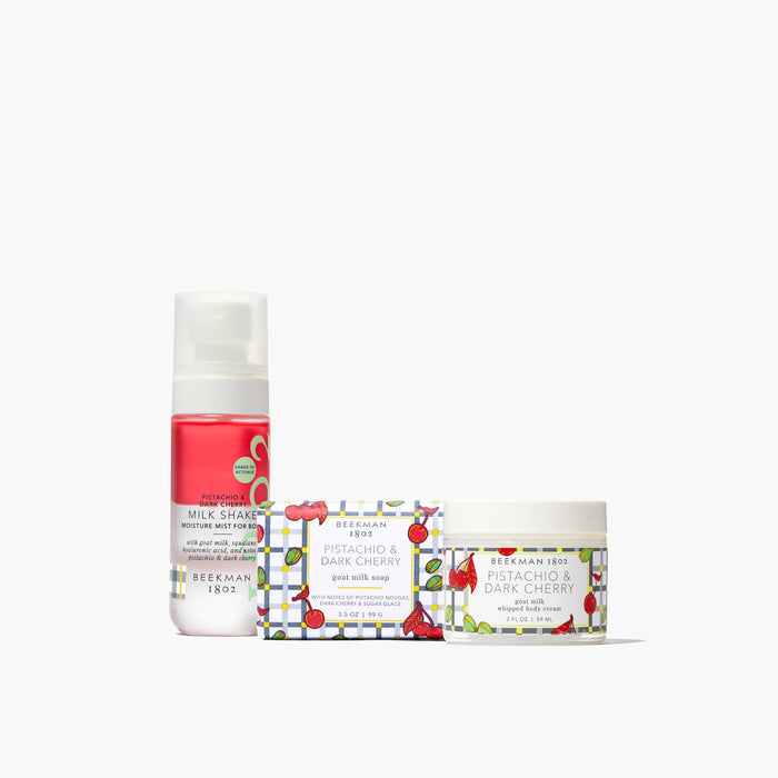 Pistachio & Dark Cherry 3-Piece Bodycare Gift Set