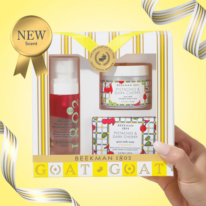 Pistachio & Dark Cherry 3-Piece Bodycare Gift Set