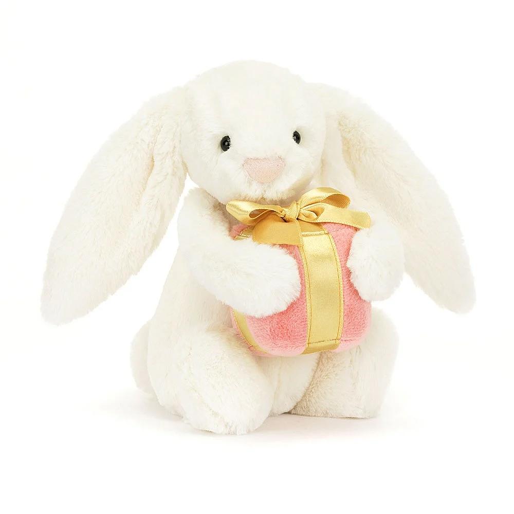 JellyCat Bashful Bunny With Present Plush Toy — Pearl Grant Richmans