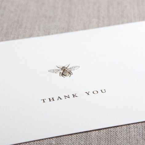 Crane Paper Engraved Bee Thank You Ecru Boxed Notes