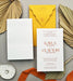 Calor wedding invitation front, back and envelope