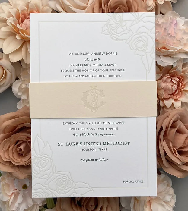 Contoured Wedding Invitation Suite