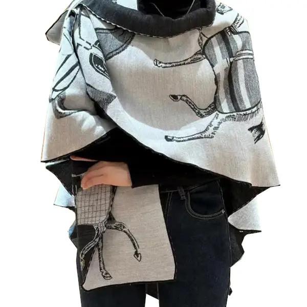 Equestrian Black and White Trotter Reversible Short Loop Wrap