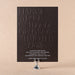 Harvie wedding invitation with embossed text on a beige background
