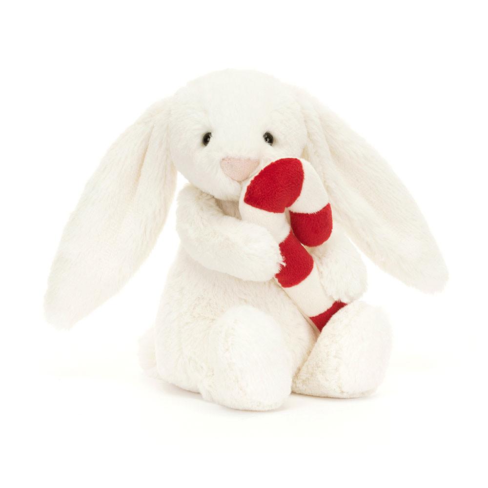 Jellycat Bashful Bunny with Candy Cane Plush Toy — Pearl Grant