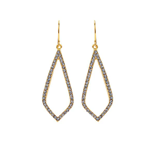 Open Center Geometric Drop Earrings in Gold by Rebel Designs