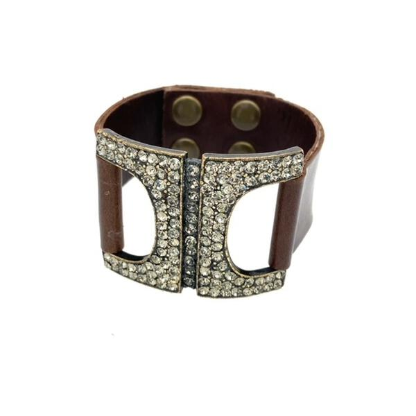 Open Square Leather Bracelet by Rebel Designs