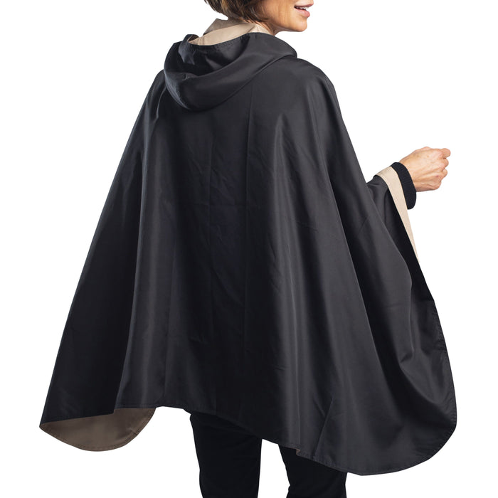 RAINCAPER BLACK & CAMEL REVERSIBLE TRAVEL CAPE