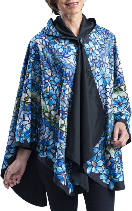 FINE ART RAINCAPER - TIFFANY CLEMATIS TRAVEL CAPE