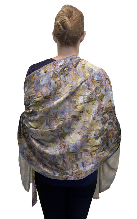 TIFFANY PEONIES & IRIS SILK BLEND WOMEN’S FASHION SHAWL