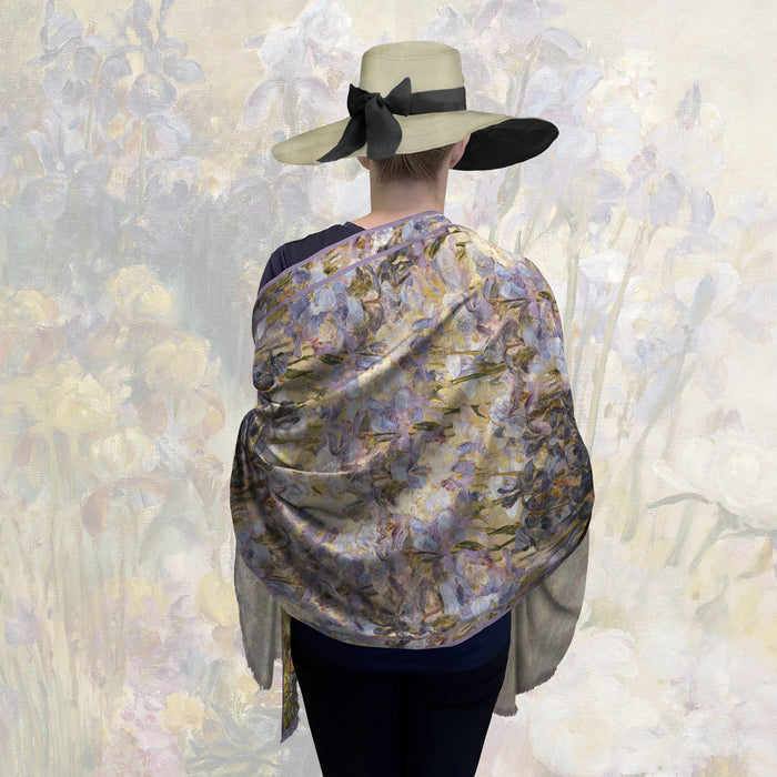 TIFFANY PEONIES & IRIS SILK BLEND WOMEN’S FASHION SHAWL