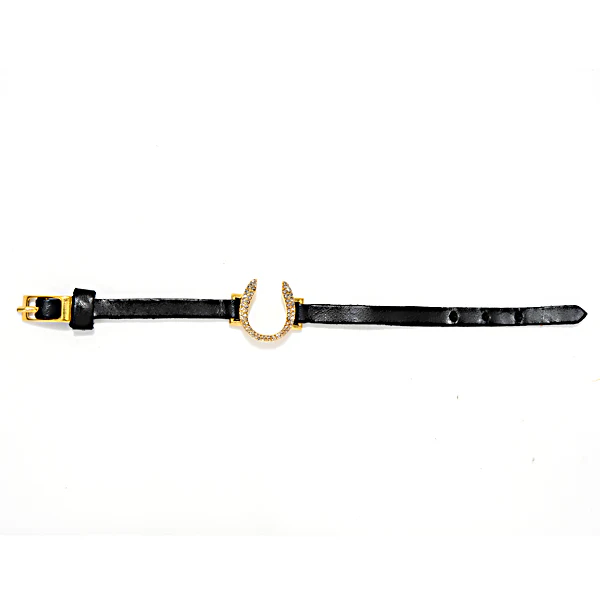 Skinny Pave Horseshoe Bracelet in Gold by Rebel Designs