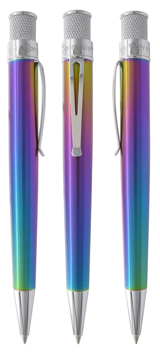 Retro 1951 Tornado Vintage Metalsmith Chromatic Rainbow Roller Ball Pen