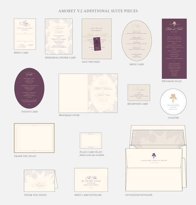 Amoret V.2 Wedding Invitation Suite