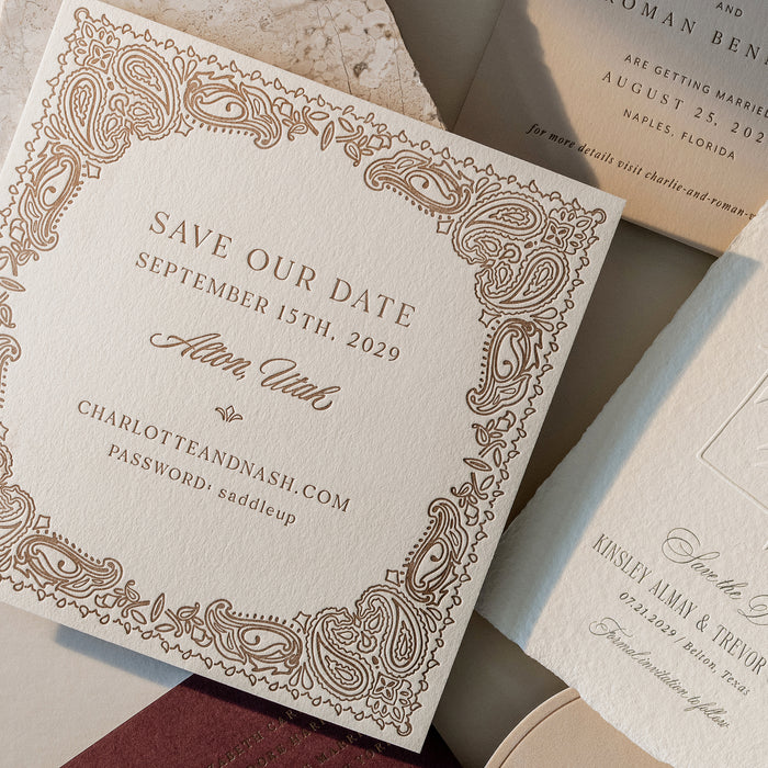 Detail of Nash Save the Date card