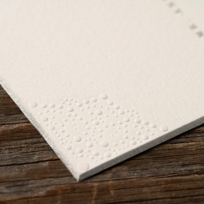 Bianca wedding invitation corner detail