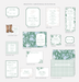 Collection of Braxton v2 wedding invitation suite pieces with floral designs on a white background