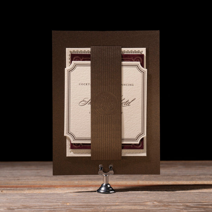 back of Canfield wedding invitation