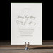 Cheyenne wedding invitation card on a stand with a black background