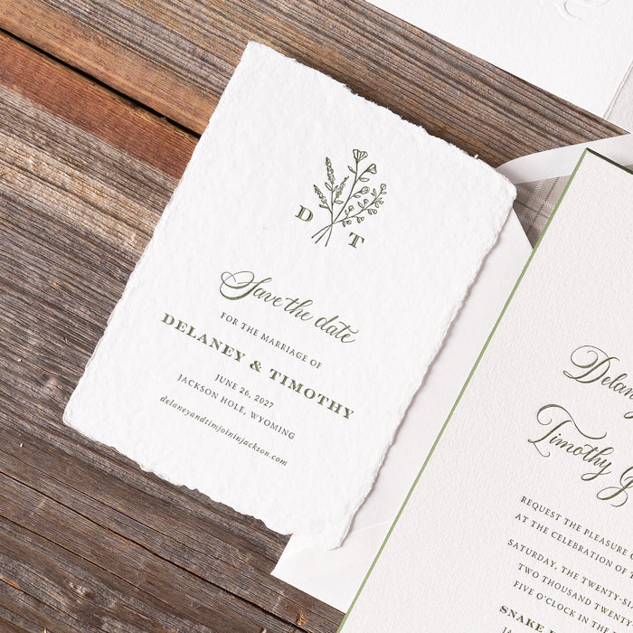 Cheyenne Save the Date on wooden background