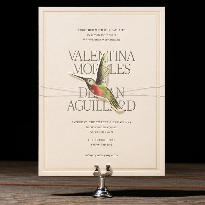 Derian v2 wedding invitation on dark background