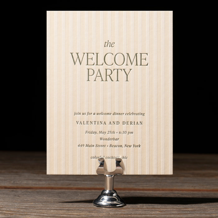 Derian v2 welcome card on dark background
