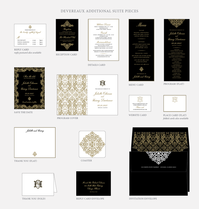 Devereaux Wedding Invitation Suite