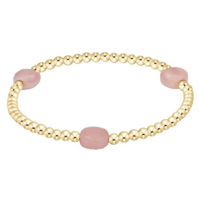 enewton 6.25" Admire Gem 3mm Gold Bracelet-  Pink Opal