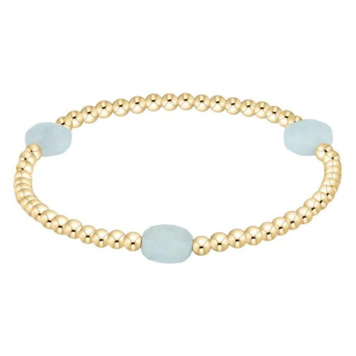 enewton 6.25" Admire Gem 3mm Gold Bracelet - Aquamarine