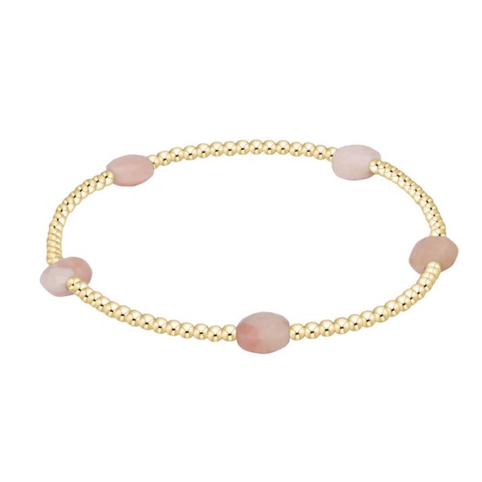 enewton 6.25" Admire Small Gem 2mm Gold Bracelet- Pink Opal