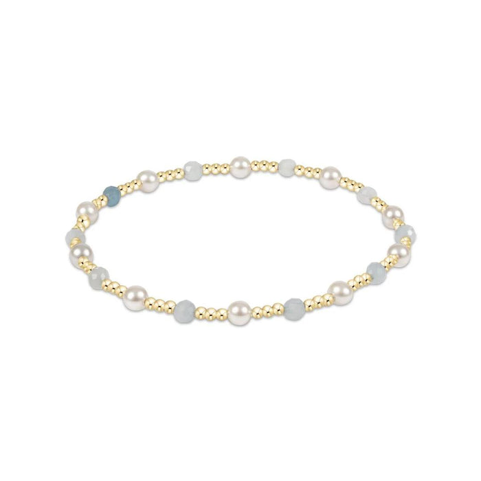 enewton 6.25" Pearl Sincerity 4mm Gem Bracelet - Aquamarine