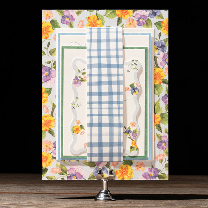 Back of Hadaway v2 wedding invitation with band attachment.