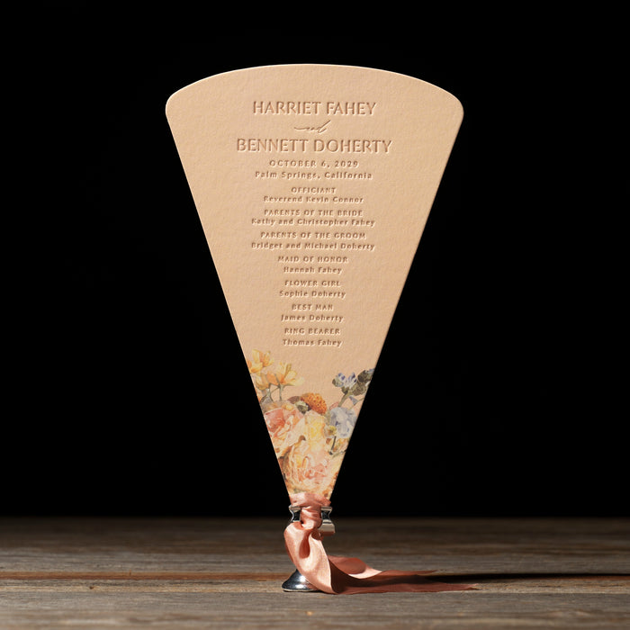 Fan shaped wedding program