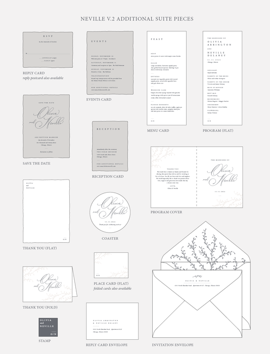 Neville V2 Wedding Invitation Suite