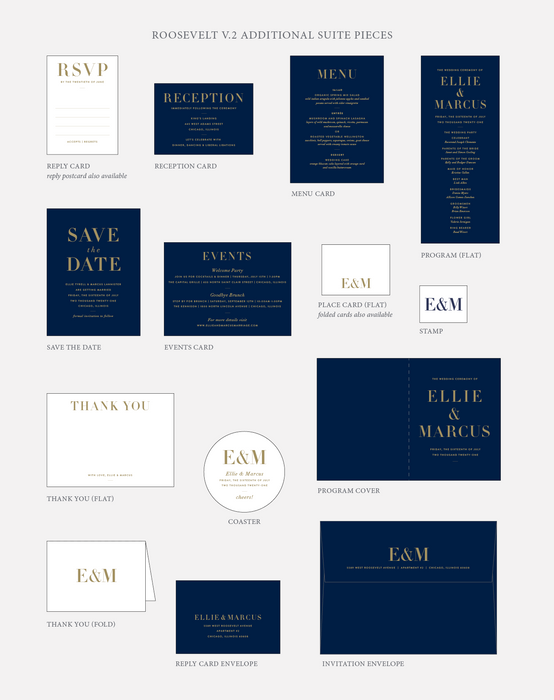 Roosevelt V.2 Wedding Invitation Suite